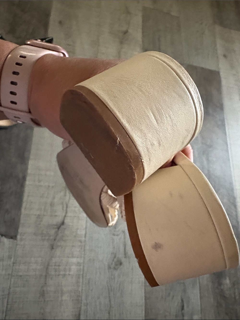 Reformation Cream Ruched Strap Block Heel Sandals - Picture 5 of 5